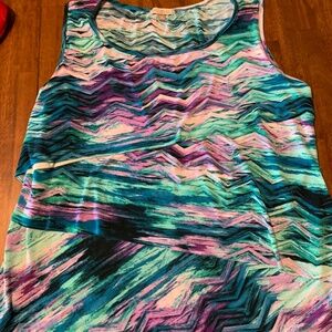Roz & Ali Layered Tank Top Size 1X